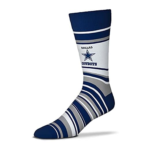 NFL Striped Dress Socks, One Size Fits Most Footwear for Men Women Youth, Game Day Apparel (Dallas Cowboys - Blue, Adult One Size)