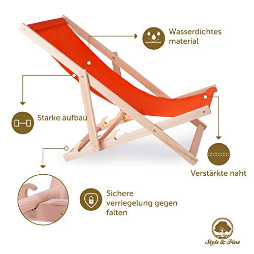 Amazinggirl - Sedia a sdraio pieghevole, in legno