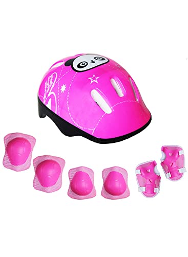 ZCM HAPPY 7-Piece Skateboard Set Kids Protective Gear Set (Pink)