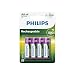 Philips Wiederaufladbare Batterien AA - 4 Stück - NiMH - 1300 mAh - bis zu 1000 Aufladungen