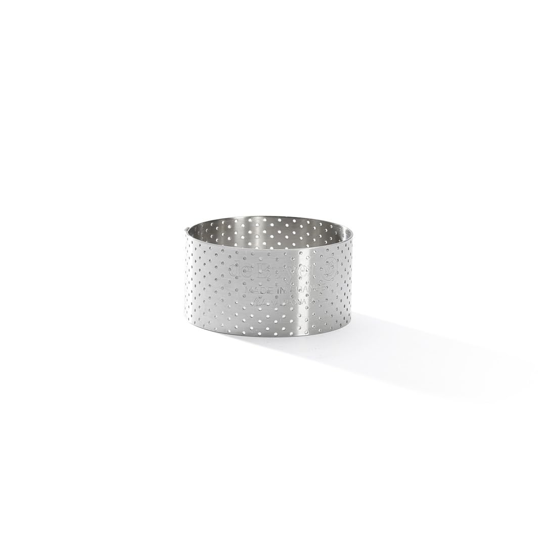 De Buyer - VALHORNA taartcirkel van geperforeerd roestvrij staal - 18 x 2 cm - Gemaakt in Frankrijk, AIR SYSTEM-technologie, microperforaties voor snel en gelijkmatig koken voor knapperige resultaten