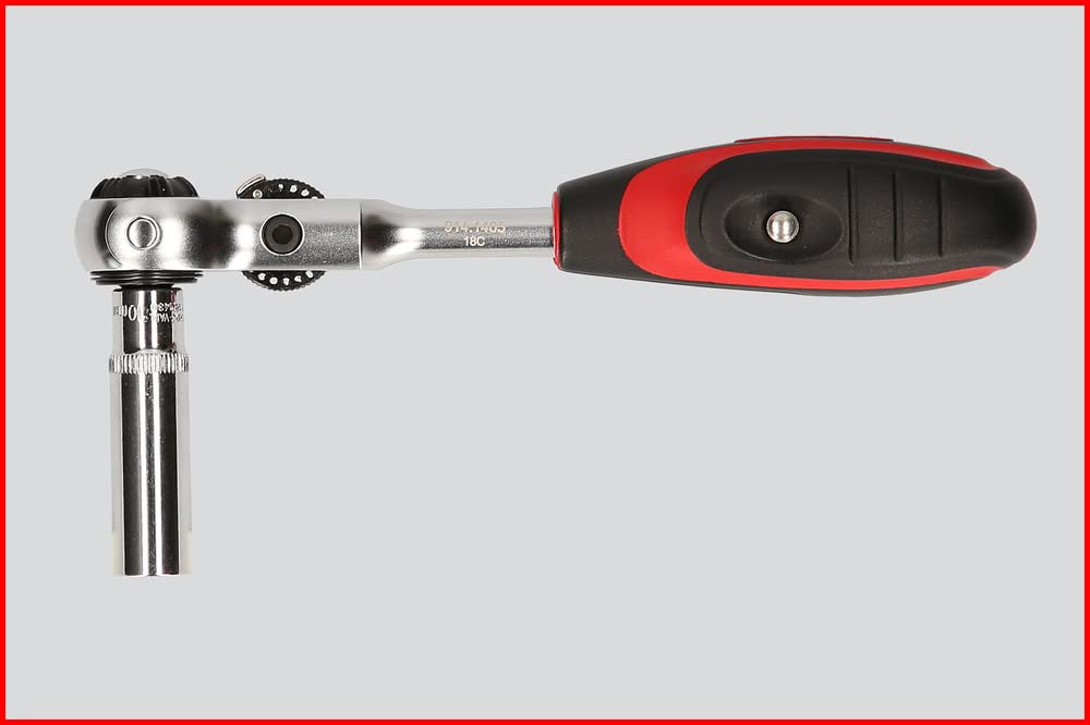 KS Tools - 914.1405-E - Cliquet modifix 1/4" à tête pivotante et poignée en T - 72 dents - Finition chromée satinée - Chrome vanadium