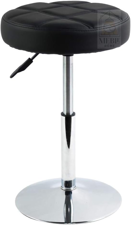 Meble Home Short Round Pu Leather Adjustable Height Stool Chair