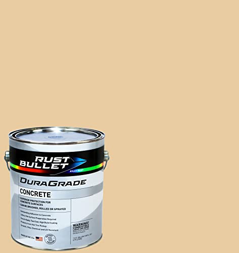 Rust Bullet - Duragrade Concrete High-Performance Easy To Apply Concrete Coating In Vibrant Colors For Garage Floors, Basements, Porch, Patio And More - Gallon, Beige #TOP2