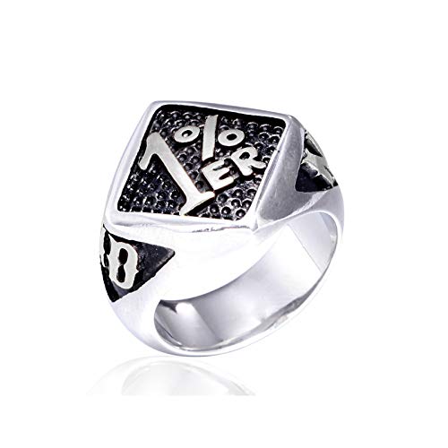 Anneaux en Acier Inoxydable pour Hommes 1% ER One Percenter Outlaw Biker Ring Motorcycle Club US 7-13 Cover
