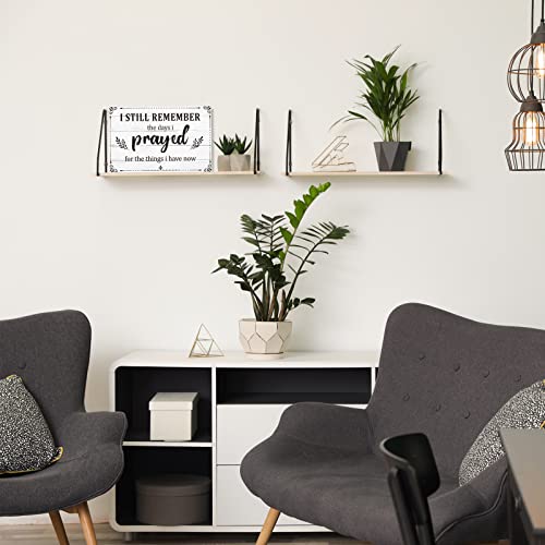 I Still Remember The Days I Prayed Sign Inspirational Table Blessed Signs Living Room Decor Wood Table Centerpieces Box Signs Farmhouse Decor House Prayer Wooden Rustic Gift for Bedroom Shelf(White)