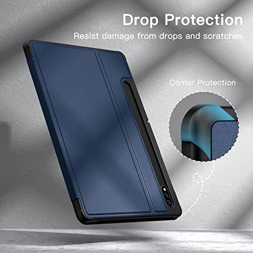 Image of JETech Cover Case for Samsung Galaxy Tab S8 2022 /S7 2020 11-Inch with S Pen Holder, Slim Folio Stand Protective Tablet Cover, Multi-Angle Viewing (Navy)