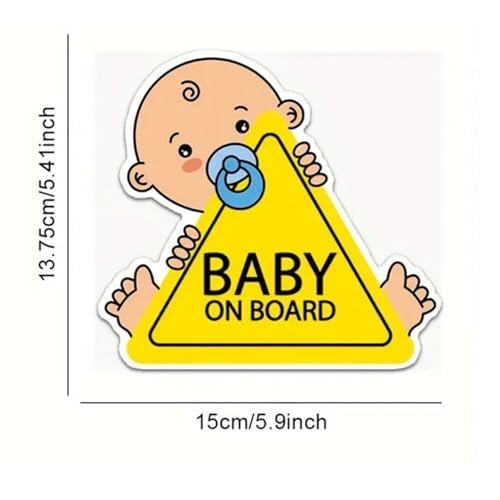 ملصق سيارة بيبي اون بورد - لافتات أمان مقاومة للماء للسيارات وسيارات الدفع الرباعي والشاحنات - ملصق فينيل ذاتي اللصق وسهل التركيب ومقاوم للطقس - لافتة تحذير صفراء للأولاد
