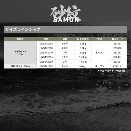 ゴーセン(GOSEN) 砂紋 PEX4 200m 0.6号 4枚目