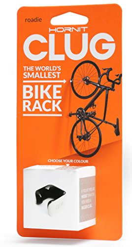 Hornit CLUG Bike Clip Holder Wall Mounted Rack - The World's Smallest Bike Rack (PLUS XXL, White/Black)