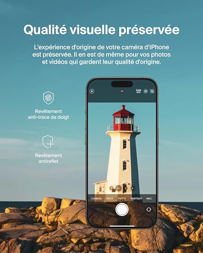 Protecteur dobjectif Belkin ScreenForce iPhone 1515 Plus Verre trempé Pack de 2 - vue 5