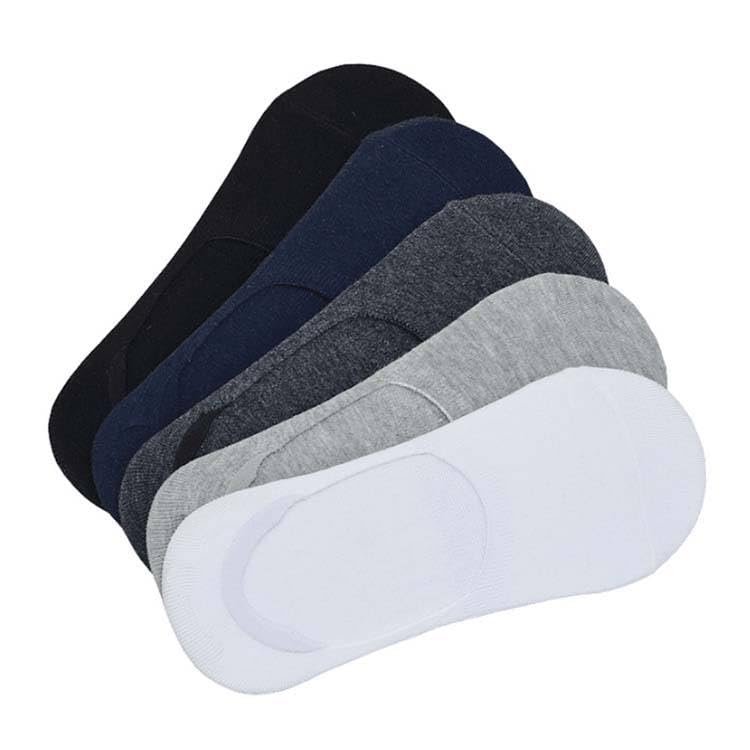 Image of 5 Pairs Solid Cotton Loafer Socks No-Show Socks for Men & Women, Multicolor, Pack of 5, Free Size