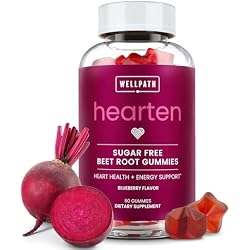 WellPath Beet Root Gummies Sugar Free 1500 Mg, Blueberry Flavor, 60 Ct | Blood Pressure Support & Nitric Oxide Supplement - Beet Gummies for Women with Antioxidant - Non-GMO, Gluten-Free