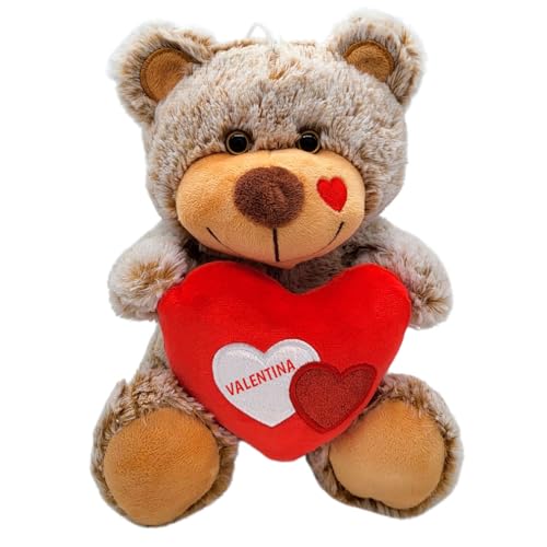 Regalos Personalizados para Mujer y Hombre | Peluche Personalizado Oso Amoroso con Corazón | Regalos Parejas Aniversario y San Valentín (Mediano 28CM.)