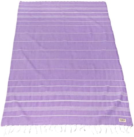 Luxurious Turkish Cotton Beach Towel Set 1 Pack - 39x71 Inches, Large & Oversized, Quick Dry & Sand-Free Travel Towels - Perfect for Pool, Beach, Travel & More - Stylish & Soft Cotton Towels Lilac