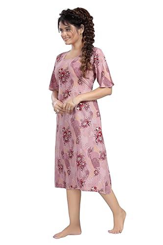 Image of CLOUD SOFT Stylish Women's Short Nighty | Premium Rayon Fabric | Soft Comfortable Everyday Night Dress - CS5002