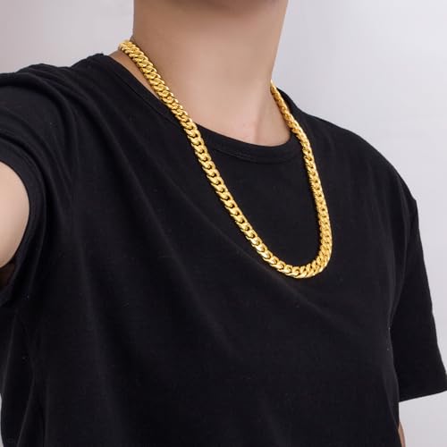 Italy 925 Sterling Silver Miami Cuban Link Chain Necklace Men 10-12 MM 18 "19" 20 "22" 24 "26" 28 "30" Box Lock Link Gold Jewelry Gift4