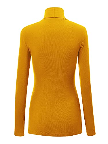 Image of Lock and Love Women's Turtleneck Top Lightweight Long Sleeve Slim Fit Pullover, Soft Rayon Stretch Layering Basic, S-3XL