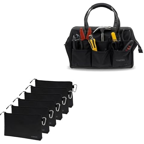 COREFLEX 6pack Black Tool pouches zip bag plus 14inch Tool bag black Cover