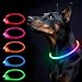 Sazuik 2025新登録 犬用 光る首輪 15つ発光モード 多色発光 USB充電式 サイズ調整可能 電量表示 装着簡単 ペット LED首輪 犬 猫 夜散歩ライト 軽量 安全対策 視認性 小型・中型・ 大型犬