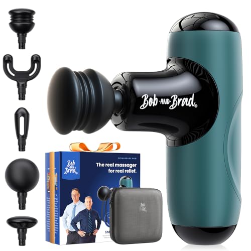 Image of BOB AND BRAD Q2 Mini Massage Gun, Pocket-Sized Deep Tissue Massager Gun, Portable Percussion Muscle Massager Gun, Ultra Small & Quiet Muscle Massage Gun with Carry Case