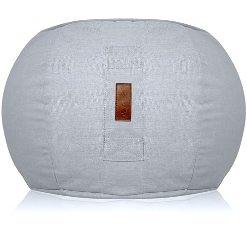 Aiire Reposapies Puff Exterior e Interior - Reposa Pies Puf Salon Moderno con Almacenaje - Taburete para Sofa o Cojin de Suelo XXL para Decoracion Hogar y Jardín Gris