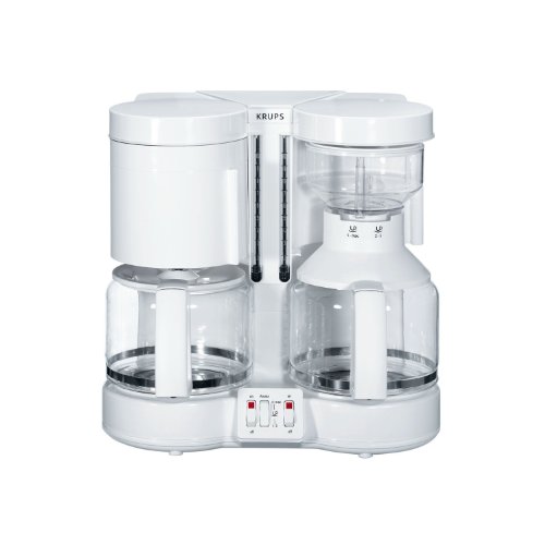 Krups 464-71 DuoThek Glass 10-Cup Coffeemaker, White
