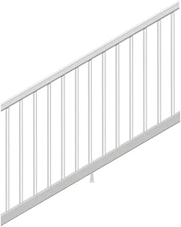 Trex Select Composite T-Rail Stair Rail Kit with Square Balusters – Whit...