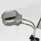 Scenstar 2.25X 5X LED Magnifying Magnifier Glass Clip Lighted Table Top Desk Magnifier Lamp LED Ligh