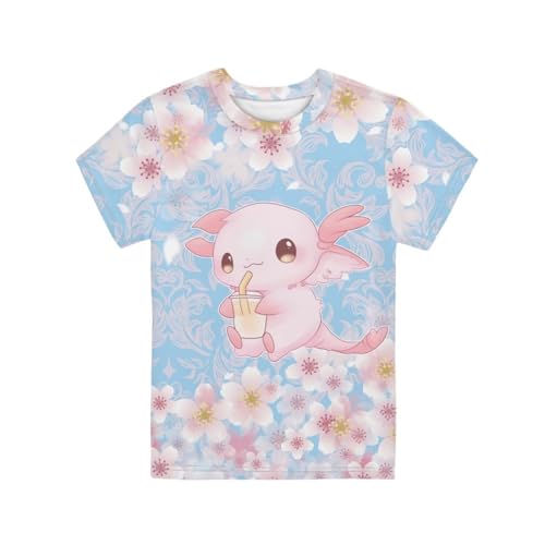 Image of Xhuibop Kids Tshirts Girls Boys 3-16 Years Summer Clothes for Teens Loose Fitting Tops