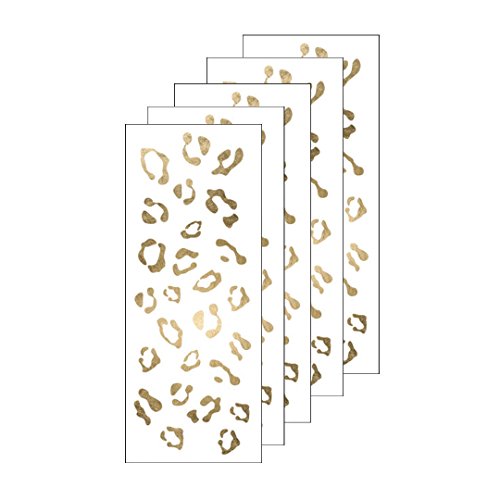 Gold Cheetah Print Temporary Tattoos (5 pack) | Skin Safe | MADE IN THE USA| Removable