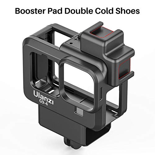 G9-4 Câmera de ação Gaiola de vídeo em Vlog Caixa de proteção com suporte duplo para sapata fria de