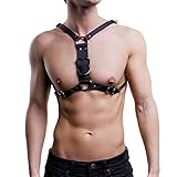 TARZNGGLOP Men's Harness Belt Costume PU Leather Body Chest for Men, Sexy Punk Body Harness Belt, Adjustable Buckle Clothes Outfits, Nightclub Cosplay Clubwear #11