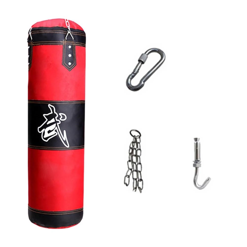 Sacco Boxe Sacco da Boxe con Gancio a Catena in Metallo Bounce Back Sandbag Pressure Relief Attrezzatura Sportiva Sacco da Box(120CM)