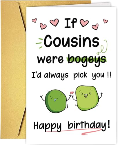 Funny Cousins Birthday Card For Him Her