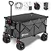 Produktbild Sekey faltbarer Bollerwagen mit 99 kg Tragfähigkeit, strapazierfähiger faltbarer Gartenwagen mit großen geländegängigen Strandrädern und Getränkehaltern, Grau