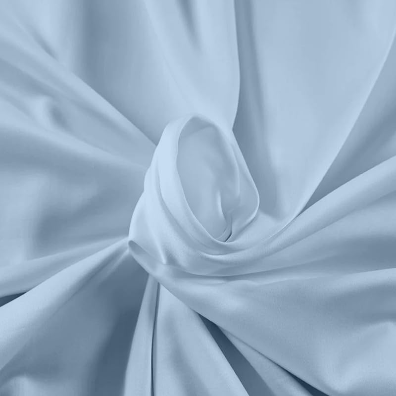 Image of Microfiber Bed Sheets-Hotel Luxury Bedding 1800, Ultra-Soft Microfiber Wrinkle Free Luxury - Light Blue Double Size