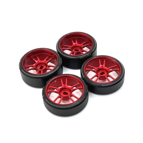 RC�J�[�^�C�� For Wltoys 284131 K969 K979 K989 P929 For Kyosho For Mini-Z 1:28 RC�J�[�A�b�v�O���[�h�p�[�c 27mm �h���t�g�^�C�� �^�C�� ���^���z�C�[������(Red)