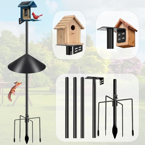 Smart Bird Feeder Pole Stand with Baffle