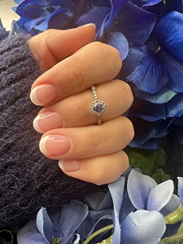 1/4 Carat Diamond And 1/4 Carat Blue Sapphire Oval Halo Ring For Women In 14K White Gold (White/Fancy Brown, Cttw) Anniversary Promise Ring Size 8 By Levian #TOP3