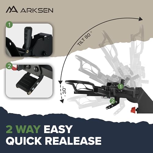 Image of ARKSEN Bike Rack Hitch, 2-Bike Foldable Platform Mount Rack w /Smart Tilt