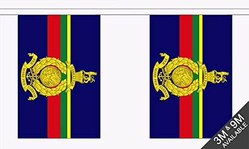 Flagtex Royal Marines Fabric Bunting – 9m with 30 Flags – Fabric for Indoor & Outdoor Use – String Flags Banners RM UK Military Navy Commando Amphibious
