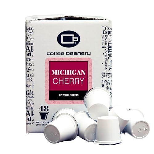 Michigan Cherry Coffee Pods by Coffee Beanery | 96ct Bulk Medium Roast Arbica Coffee