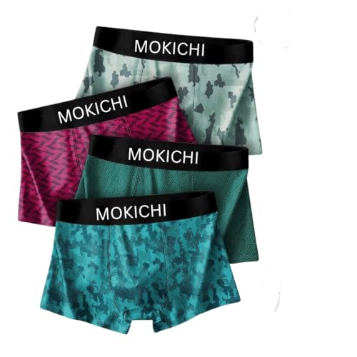 Image of Men's Microfiber Boxer Briefs Pack of 4 | Soft Stretch Breathable Innerwear | Moisture Wicking Printed Trunks | Comfortable Elastic Waistband | Regular Fit Underwear for Men