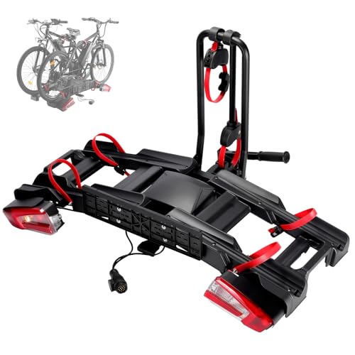 Portabici con gancio di traino per 2 biciclette, adatto per