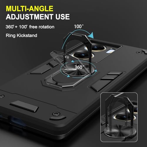 Image of NDCOM for Vivo V29e Back Cover New Model | Premium Vivo V29e 5G Back Cover with Kickstand Ring Holder