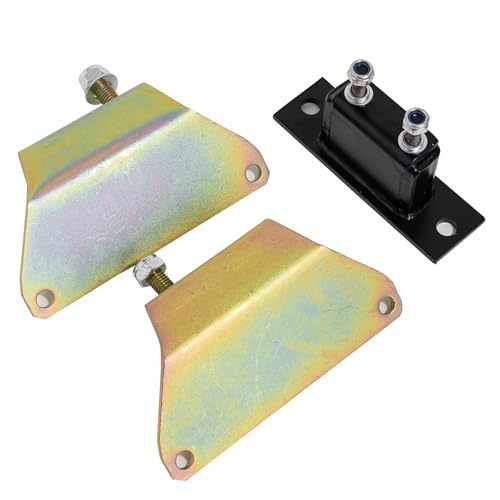 Solid Motor Mount and Transmission Mount Kit Compatible with Ford 1986-1995 Mustang V8 Fox Body 5.0L LX GT |High Performance Steel Plates | Solid Carbon Steel Motor Mount Set | Left & Right Side