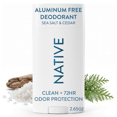 Native Deodorant Contains Naturally Derived Ingredients, 72 Hour Odor Control, Deodorant for Women and Men, Aluminum Free, Sea Salt & Cedar 2.65oz