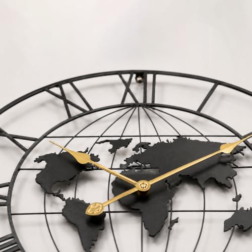 Image of Auromin Designer Metal Wall Clock for Living Room Stylish | Big Size Decorative Wall Clocks for Hall, Bedroom, Office, Drawing Room, Kitchen | Silent Big Luxury Wall Watch Stylish Decor Item