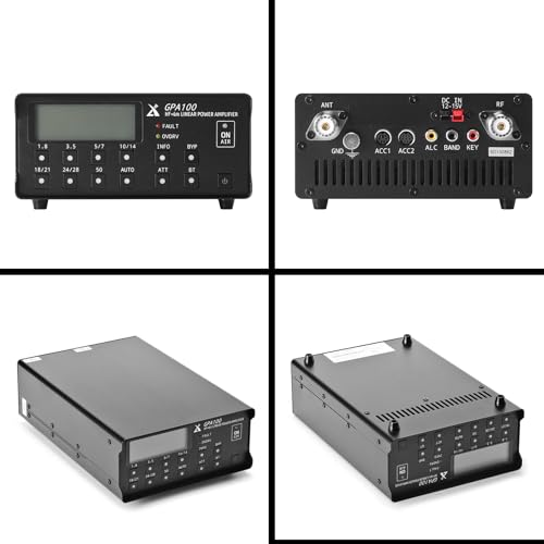 Xiegu GPA100 100W HF/6 m Solid-State-Linearverstärker für QRP-Funkgeräte, 7-Band-HF-Verstärker mit automatischer/manueller Bandumschaltung für G90/X6100/X6200, Bluetooth-Bandsteuerung für IC-705